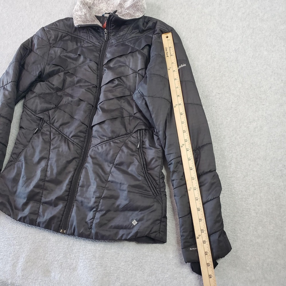 Columbia Jacket Womens‎ Large Black Omni-Heat Interchange Puffer Fleece Collar - Picture 11 of 14